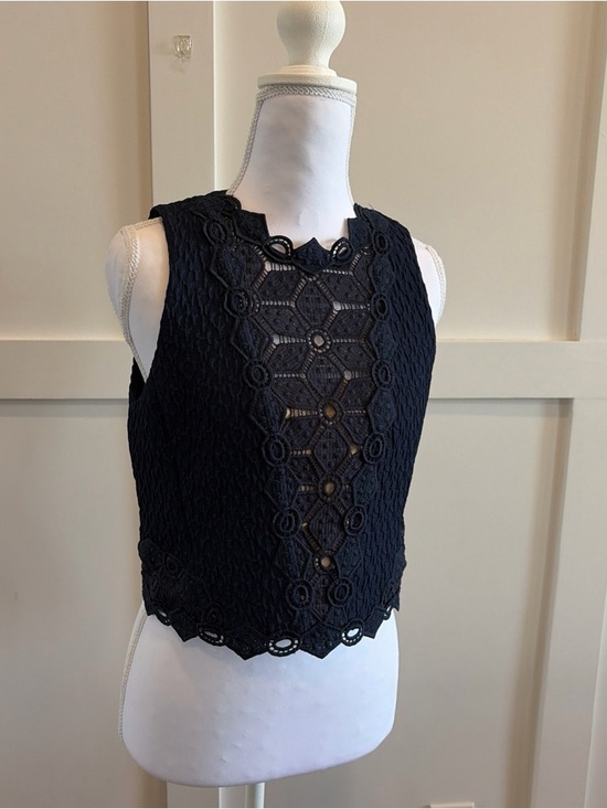 Rebecca Taylor Tops - Rebecca Taylor Navy Blue Crepe Blouse- $325 MSRP - Hidden Back Zip